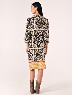 Hemdblusenkleid aus Viskose mit Ethno-Print det_3