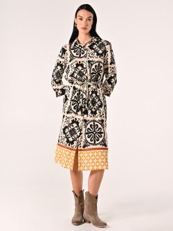 Hemdblusenkleid aus Viskose mit Ethno-Print in_i7