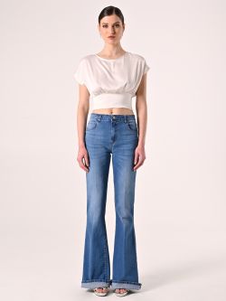 Bluse in Weiß mit Schleife det_1