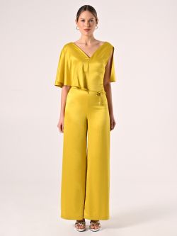 Jumpsuit in Avocado Green Satin det_1