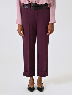Pantalón burdeos efecto lana con dobladillo det_2