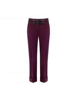 Pantalón burdeos efecto lana con dobladillo det_4