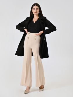 Hose mit sechs Knöpfen in hellem Beige sp_e1