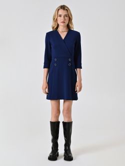 Blaues Kleid mit Knöpfen det_1