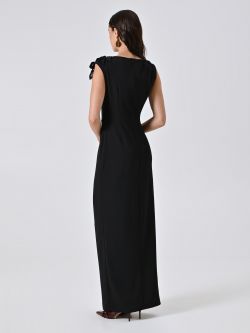 Tubino Nero con Fiore e Perle in Cadi det_3