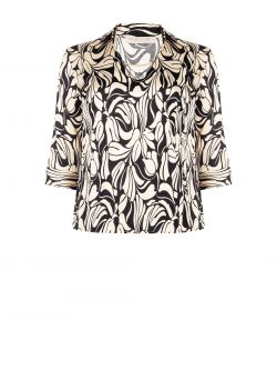 Blusa curvy stampa Floreale Black & White det_4