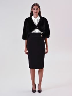 Boléro noir effet fourrure 1 Rinascimento Boléro noir effet fourrure det_1