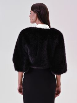 Boléro noir effet fourrure 3 Rinascimento Boléro noir effet fourrure det_3