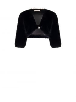 Boléro noir effet fourrure 6 Rinascimento Boléro noir effet fourrure det_4