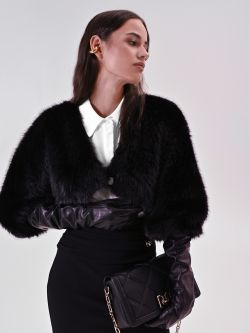 Black Faux Fur Shrug sp_e1