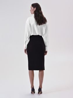 Czarna spódnica z designerskimi guzikami det_3
