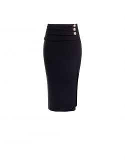 Falda negra con botones de diseño 6 Rinascimento Falda negra con botones de diseño det_4