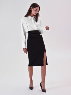 Falda negra con botones de diseño 5 Rinascimento Falda negra con botones de diseño in_i7