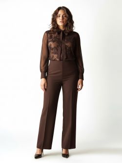 Chocolate Sequin-Embroidered Curvy Blouse in_i4