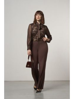 Chocolate Sequin-Embroidered Curvy Blouse sp_e1