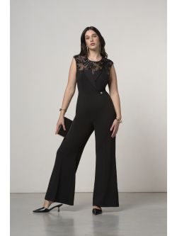 Curvy Black Jumpsuit with Lace Bodice sp_e1
