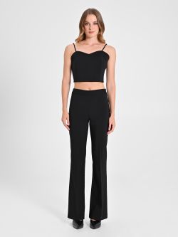 Mid-Flared Trousers in Technical Fabric det_1