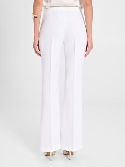 White Mid-Flared Trousers in Technical Fabric in_i4