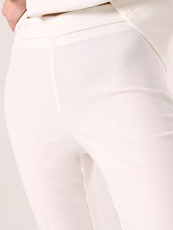 White Mid-Flared Trousers in Technical Fabric in_i5