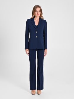 Two-Button Jacket in Blue Technical Fabric det_1