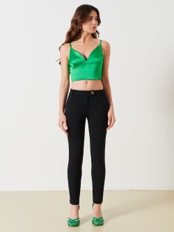 Slim-fit trousers in scuba crepe det_1