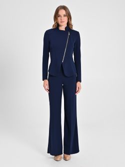 Zip jacket in scuba crepe det_1