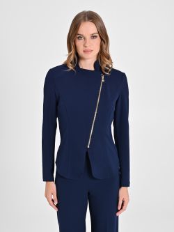 Zip jacket in scuba crepe det_2