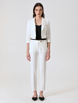 Chaqueta corta de tejido técnico blanco det_1
