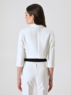 Chaqueta corta de tejido técnico blanco det_3