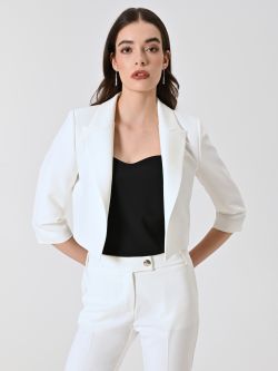 Chaqueta corta de tejido técnico blanco in_i7