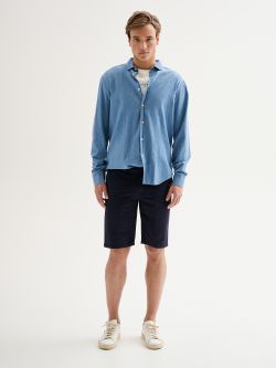 Men’s Shirt in Light Wash Denim QB24 det_1