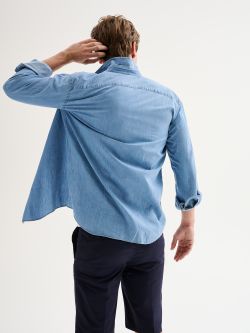 Men’s Shirt in Light Wash Denim QB24 in_i4