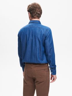 Medium-Wash Men’s Blue Denim Shirt QB24 in_i4