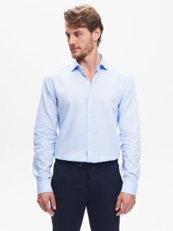 Light Blue Men's Classic Shirt with a French CollarQB24 det_3