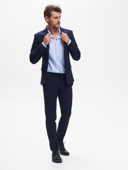 Light Blue Men's Classic Shirt with a French CollarQB24 in_i7