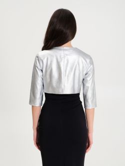 Metallic faux leather shrug  in_i4