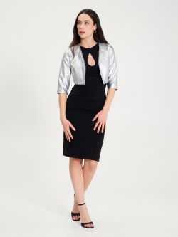 Metallic faux leather shrug  in_i7
