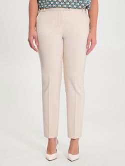 Curvy Beige Trousers with Smock Stitching det_2