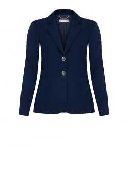 Curvy Navy Blue Two-Button Jacket  det_4
