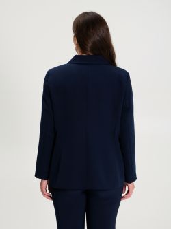 Curvy Navy Blue Two-Button Jacket  in_i4