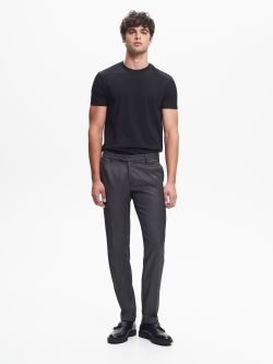 Men’s Black Crewneck T-Shirt QB24 det_1