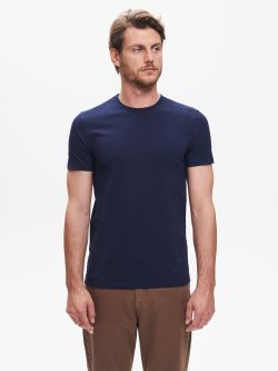 Men’s Blue Crewneck T-shirtQB24 det_3