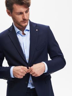 Giacca Due Bottoni Uomo Punto Milano Blu QB24 in_i5