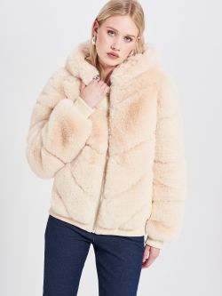 Beige Faux-Fur Jacket | Rinascimento Beige Faux-Fur Jacket | Rinascimento