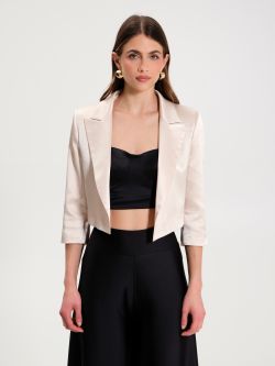 Spenzer mit Lurex in Beige det_2