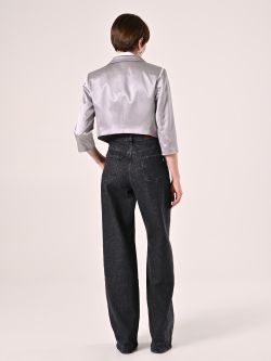 Giacca corta in Envers Satin det_3