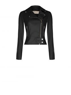Jacke mit Lederoptik in Schwarz det_4