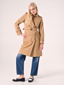 Beige Trench Coat in_i7