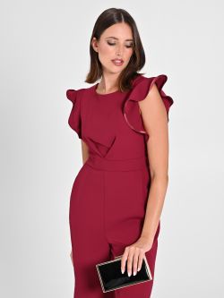 Bordeaux Jumpsuit with Cap Sleeves in_i7