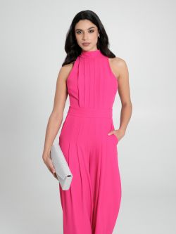 Fuchsia Jumpsuit with Stitched Pleats in_i7